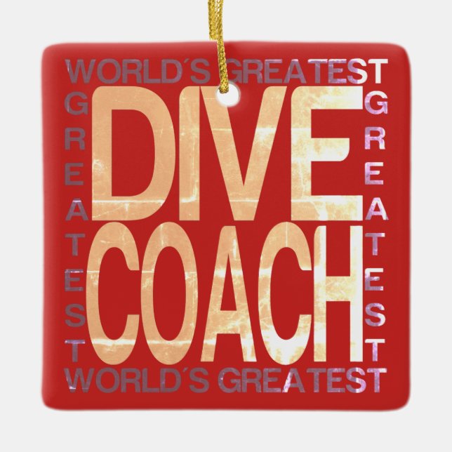 Worlds Greatest Dive Coach Ceramic Ornament (Front)