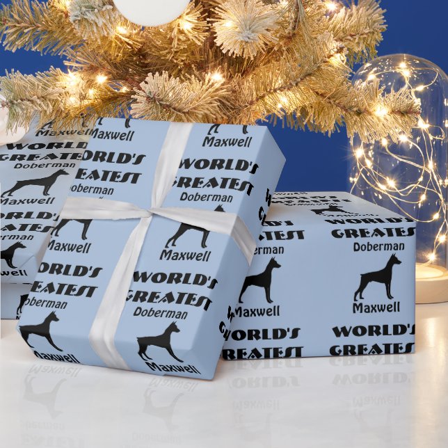 Worlds Greatest Doberman Dog Wrapping Paper (Holidays)