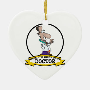 WORLDS GREATEST DOCTOR MEN CARTOON CERAMIC ORNAMENT