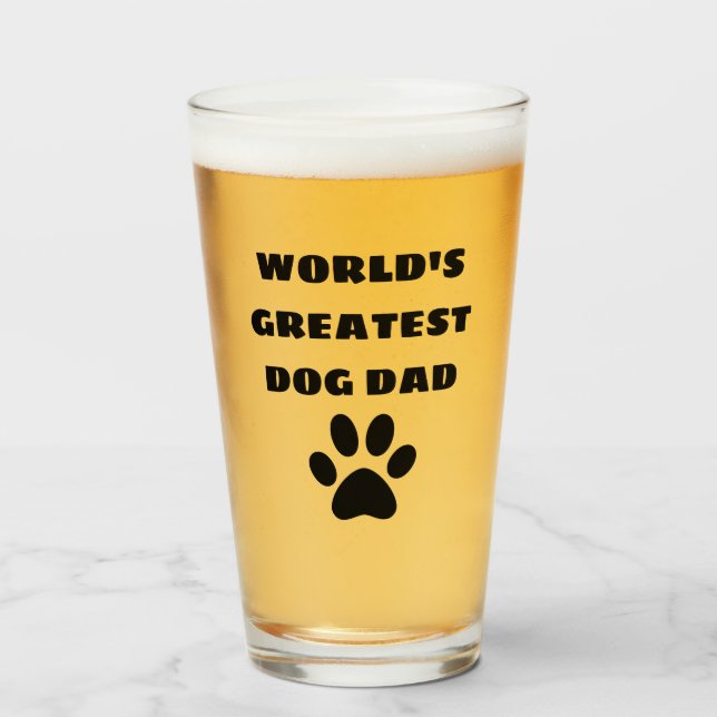 World's Greatest Dog Dad Custom Text Personalised Glass (Front Filled)