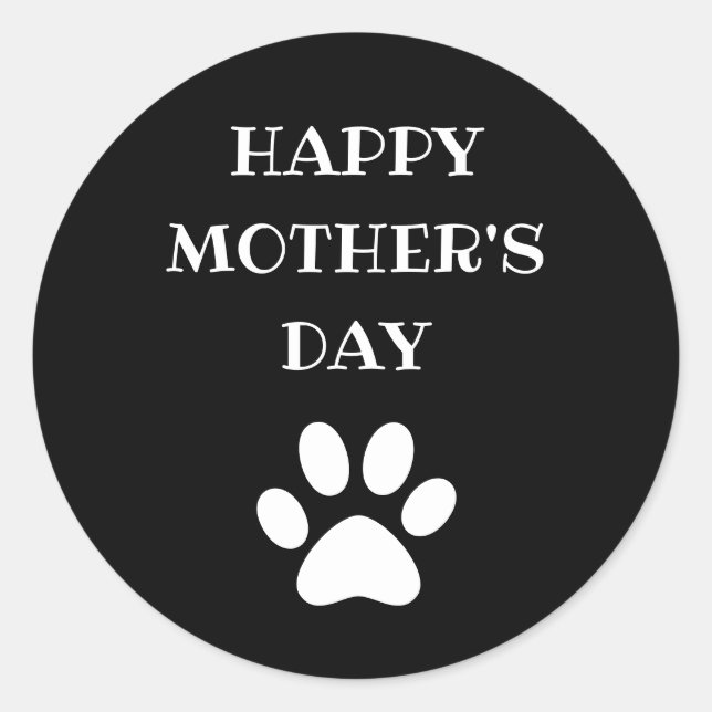 World's Greatest Dog Mum Happy Mother's Day Text Classic Round Sticker (Front)