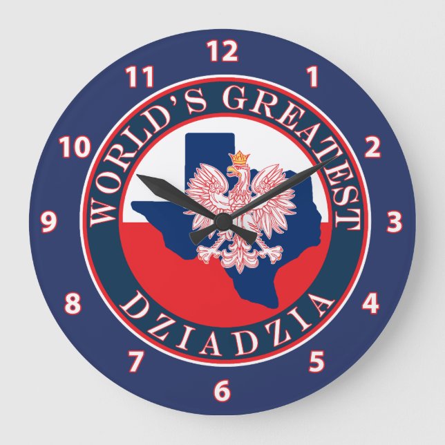 World's Greatest Dziadzia Large Clock (Front)