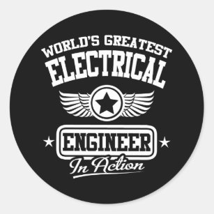 World's Greatest Electrical Engineer In Action Classic Round Sticker