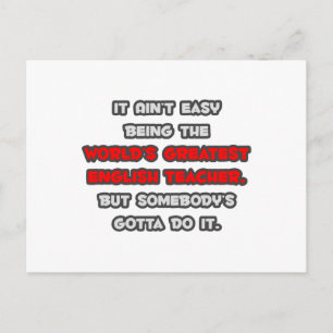 World's Greatest English Teacher Joke Postcard