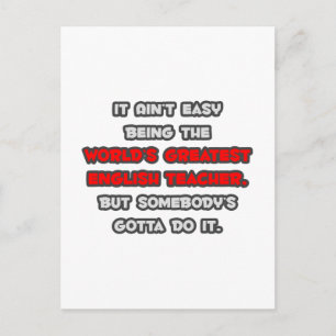 World's Greatest English Teacher Joke Postcard