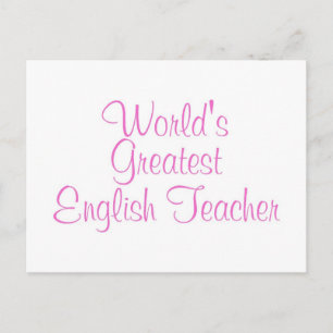 Worlds Greatest English Teacher Pink Postcard