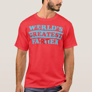 Worlds Greatest Farter Cyan Worn T-Shirt