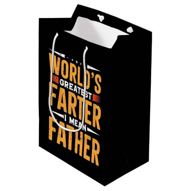 world's greatest farter father word art medium gift bag (Front Angled)