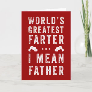 World's Greatest Farter Father's Day Custom Colour Card