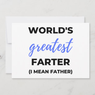 World's Greatest Farter I Mean Father bl Holiday Card