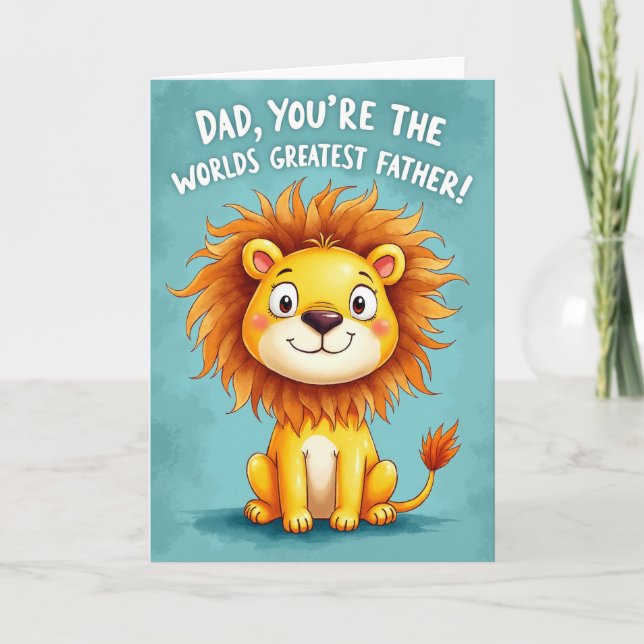 Worlds Greatest Father Feline Card (Front)