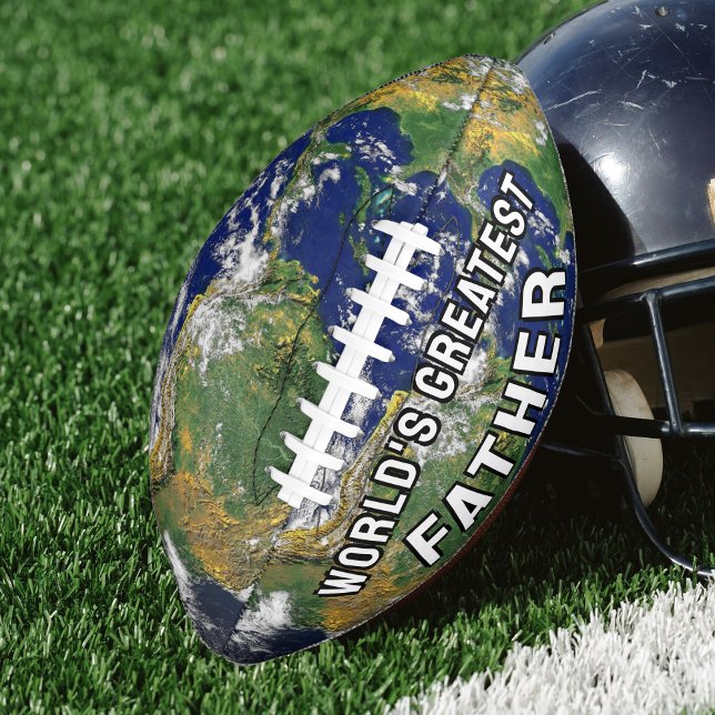 World's Greatest Father Planet Earth Globe Map Football (world's greatest father earth globe football)