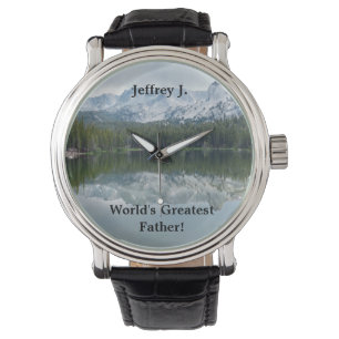 World's Greatest Father Wrist Watch, Lake Mountain Watch
