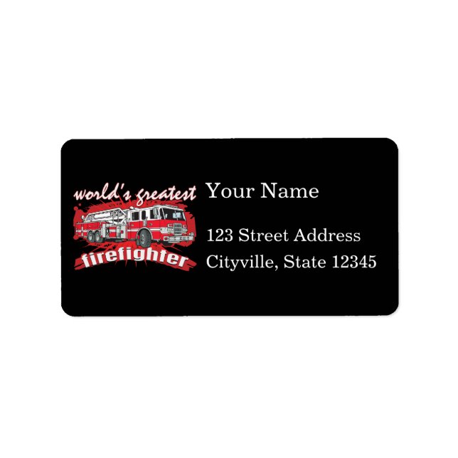 World's Greatest Firefighter Label (Front)
