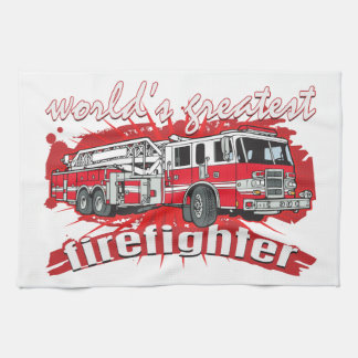 World's Greatest Firefighter Tea Towel