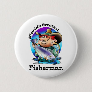 World's Greatest Fisherman Gear 6 Cm Round Badge