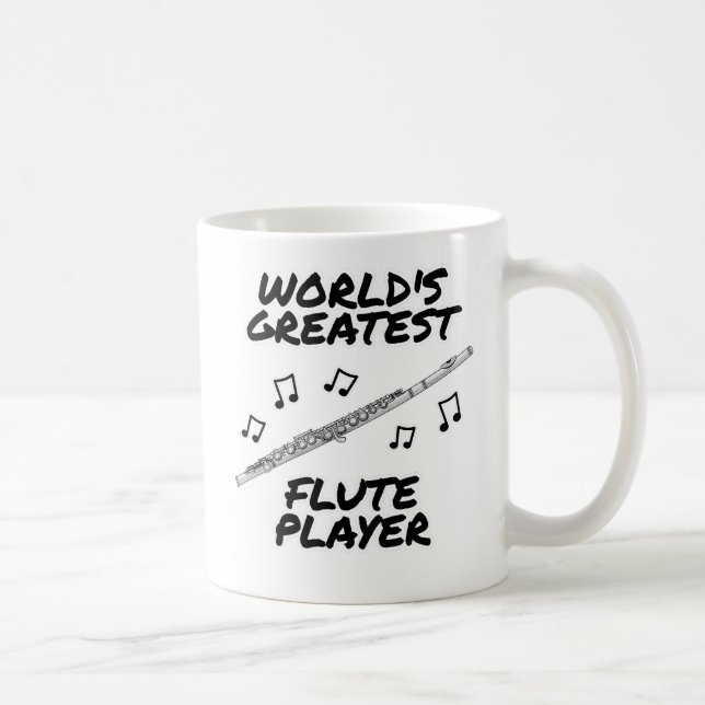 World's Greatest Flute Player, Flautist Funny Coffee Mug (Right)