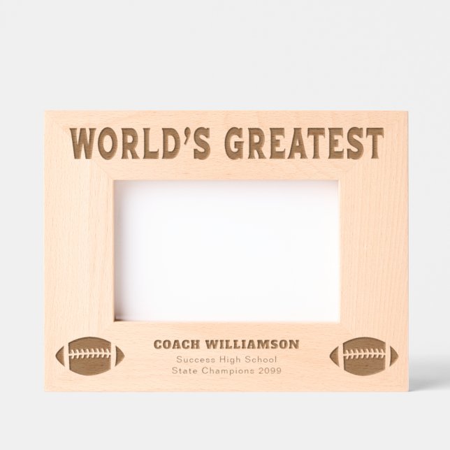 World's Greatest Football Coach Etched Frames (Front)
