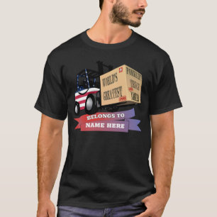 World's Greatest Forklift Personalised Kids Names  T-Shirt