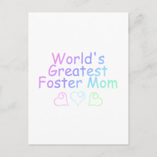 Worlds Greatest Foster Mum (Pastel) Postcard