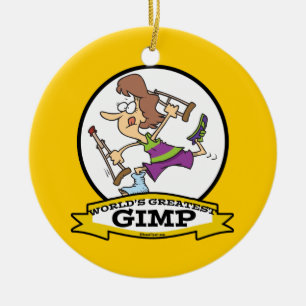 WORLDS GREATEST GIMP WOMEN CARTOON CERAMIC ORNAMENT