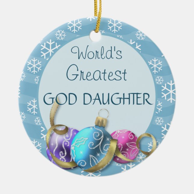 World's Greatest God Daughter Christmas Ornament (Front)