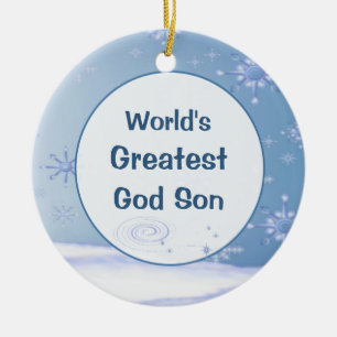 World's Greatest God Son Christmas Ornament
