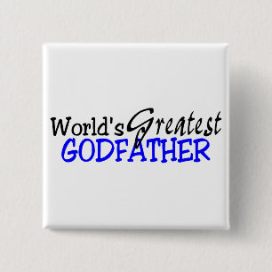 Worlds Greatest Godfather Blue Black 15 Cm Square Badge