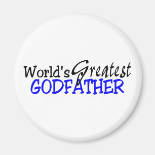Worlds Greatest Godfather Blue Black Magnet