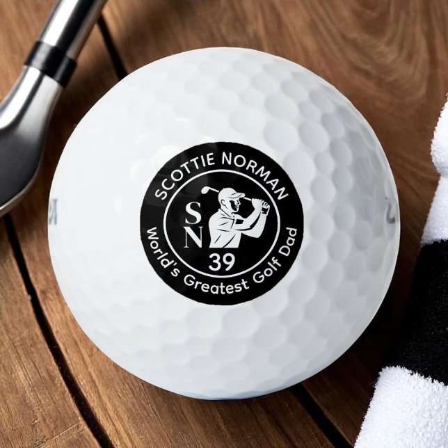 'World's Greatest Golf Dad' BLACK LOGO Balls (Creator Uploaded)
