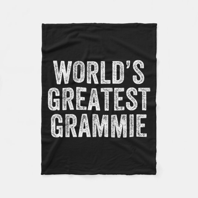 World's Greatest Grammie Funny Grandma Joke Mother Fleece Blanket (Front)