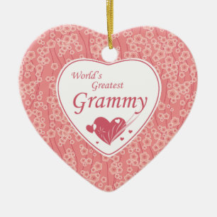 World's greatest grammy cherry blossoms ornament