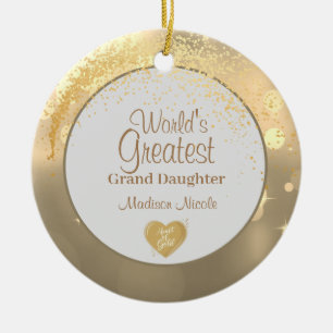 World's Greatest Grand daughter Christmas Ceramic Ornament