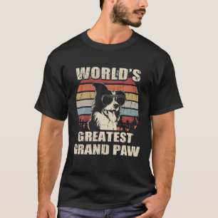 World's Greatest Grand Paw Border Collie Vintage R T-Shirt