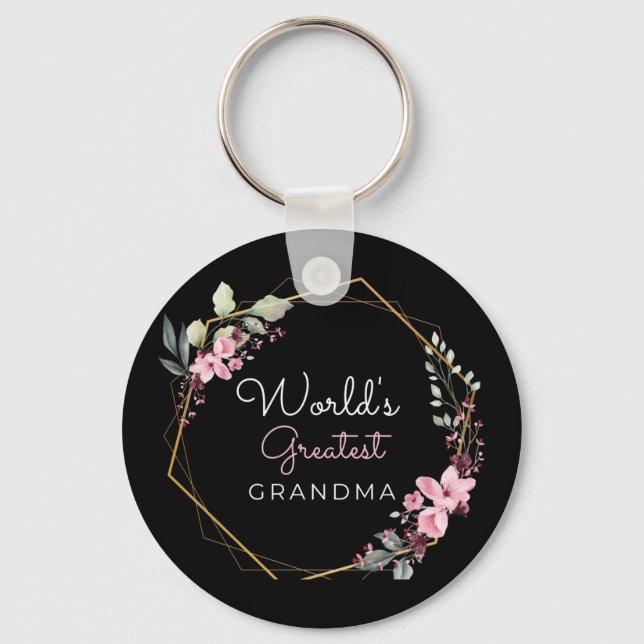 World's Greatest Grandma Button Keychain (Front)