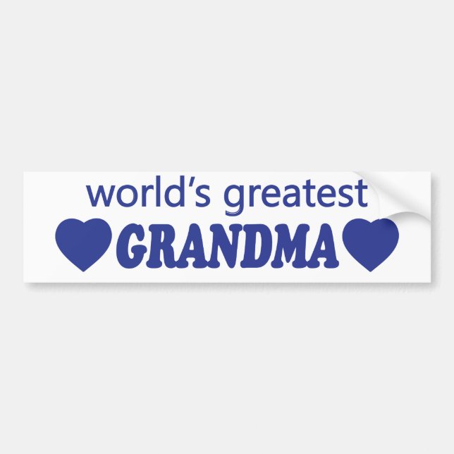 WORLDS GREATEST GRANDMA. CUSTOMIZABLE BACKGROUND BUMPER STICKER (Front)