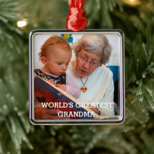 World's Greatest Grandma Photo Create Your Own Metal Ornament