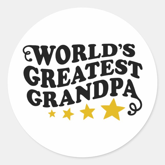 World's Greatest Grandpa Classic Round Sticker (Front)