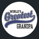 World's Greatest Grandpa Classic Round Sticker<br><div class="desc">World's Greatest Grandpa t-shirts and gifts</div>