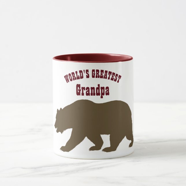 Worlds Greatest Grandpa Papa Bear Grandfather Gift Mug (Center)