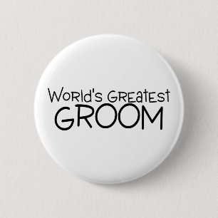 Worlds Greatest Groom Black 6 Cm Round Badge