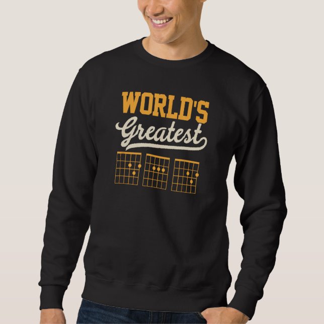 World's Greatest Guitar Dad Guitar Fret Tab Chord Sweatshirt (Front)
