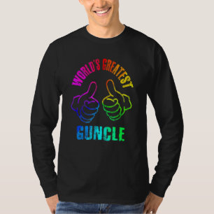 World's Greatest Guncle Rainbow Colors DISTRESSED T-Shirt