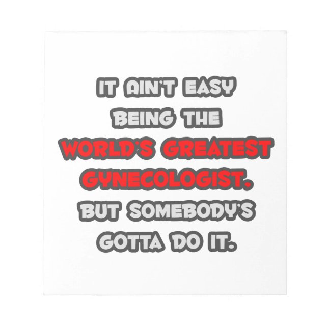 World's Greatest Gynaecologist Joke Notepad (Front)