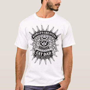 Worlds Greatest Heavy Metal Cat Dad White T-Shirt
