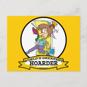 WORLDS GREATEST HOARDER WOMEN CARTOON POSTCARD