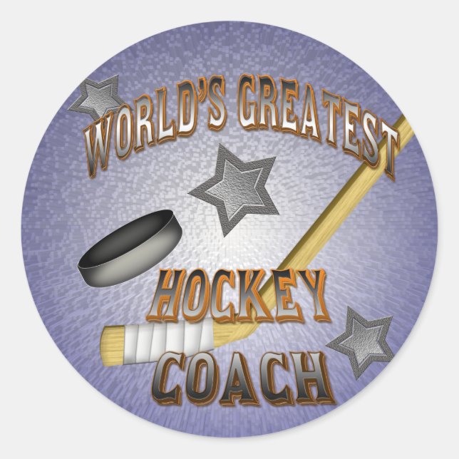 World's Greatest Hockey Coach Classic Round Sticker (Front)
