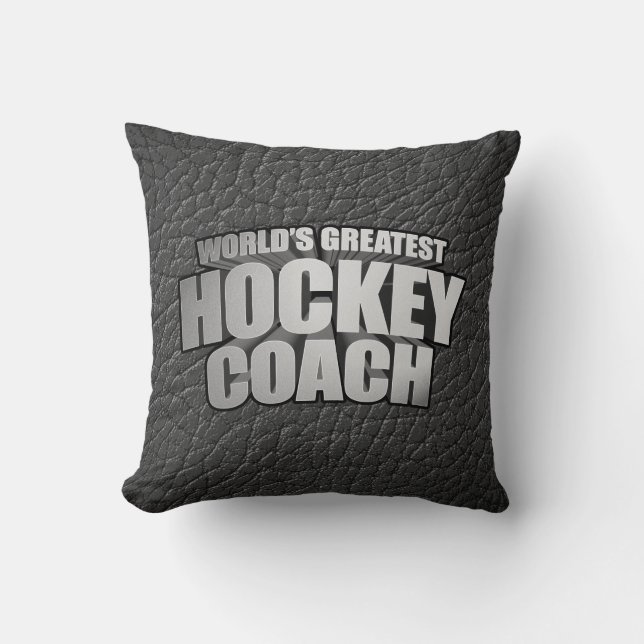 Worlds Greatest Hockey Coach Cushion (Front)