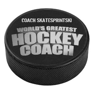 World's Greatest Hockey Coach (personalised) Puck
