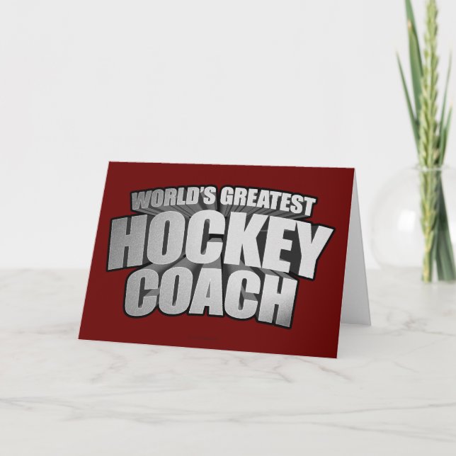 Worlds Greatest Hockey Coach Thank You Card (Front)